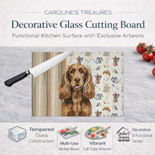 Load image into Gallery viewer, Liver English Cocker Spaniel Coffee Bar Glass Cutting Board