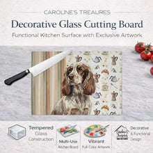 Load image into Gallery viewer, Liver Roan English Cocker Spaniel Coffee Bar Glass Cutting Board