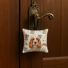 Load image into Gallery viewer, Orange Roan English Cocker Spaniel Coffee Bar Hanging Square Fabric Ornament 3.5 × 3.5