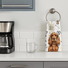 Load image into Gallery viewer, Red English Cocker Spaniel Coffee Bar Kitchen Towel