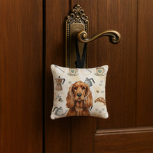 Load image into Gallery viewer, Red English Cocker Spaniel Coffee Bar Hanging Square Fabric Ornament 3.5 × 3.5
