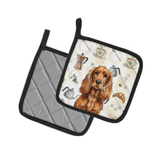Load image into Gallery viewer, Red English Cocker Spaniel Coffee Bar Pair of Pot Holders