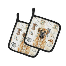 Load image into Gallery viewer, Apricot English Mastiff Coffee Bar Pair of Pot Holders