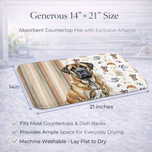 Load image into Gallery viewer, Brindle English Mastiff Coffee Bar Dish Drying Mat