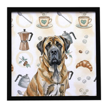 Load image into Gallery viewer, Brindle English Mastiff Coffee Bar Framed Metal Print