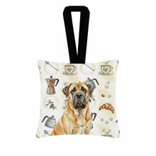 Load image into Gallery viewer, Fawn English Mastiff Coffee Bar Hanging Square Fabric Ornament 3.5 × 3.5