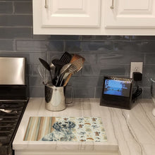 Load image into Gallery viewer, Blue Belton English Setter Coffee Bar Glass Cutting Board