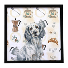 Load image into Gallery viewer, Blue Belton English Setter Coffee Bar Framed Metal Print