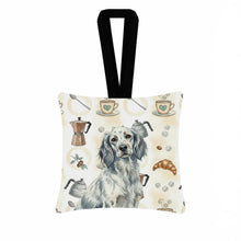 Load image into Gallery viewer, Blue Belton English Setter Coffee Bar Hanging Square Fabric Ornament 3.5 × 3.5