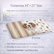 Load image into Gallery viewer, Liver Belton English Setter Coffee Bar Dish Drying Mat