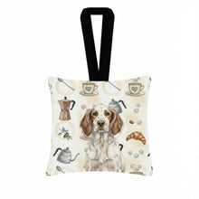 Load image into Gallery viewer, Liver Belton English Setter Coffee Bar Hanging Square Fabric Ornament 3.5 × 3.5