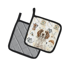 Load image into Gallery viewer, Liver Belton English Setter Coffee Bar Pair of Pot Holders