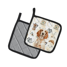 Load image into Gallery viewer, Orange Belton English Setter Coffee Bar Pair of Pot Holders