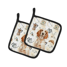 Load image into Gallery viewer, Orange Belton English Setter Coffee Bar Pair of Pot Holders