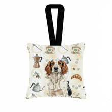 Load image into Gallery viewer, Tricolor English Setter Coffee Bar Hanging Square Fabric Ornament 3.5 × 3.5