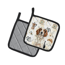 Load image into Gallery viewer, Tricolor English Setter Coffee Bar Pair of Pot Holders