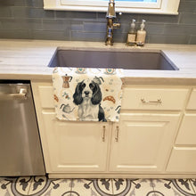 Load image into Gallery viewer, Black and White English Springer Spaniel Coffee Bar Kitchen Towel