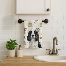 Load image into Gallery viewer, Black and White English Springer Spaniel Coffee Bar Kitchen Towel