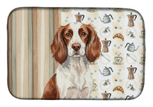 Load image into Gallery viewer, Liver and White English Springer Spaniel Coffee Bar Dish Drying Mat