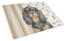 Load image into Gallery viewer, Black and Tan English Toy Spaniel Coffee Bar Glass Cutting Board