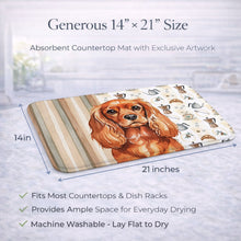 Load image into Gallery viewer, Ruby English Toy Spaniel Coffee Bar Dish Drying Mat