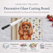 Load image into Gallery viewer, Ruby English Toy Spaniel Coffee Bar Glass Cutting Board