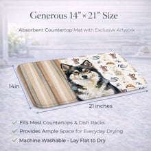Load image into Gallery viewer, Finnish Lapphund Coffee Bar Dish Drying Mat