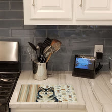Load image into Gallery viewer, Finnish Lapphund Coffee Bar Glass Cutting Board