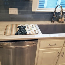 Load image into Gallery viewer, Black Flat-Coated Retriever Coffee Bar Dish Drying Mat