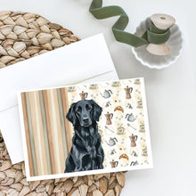 Load image into Gallery viewer, Black Flat-Coated Retriever Coffee Bar Greeting Cards Pack of 8