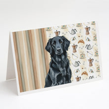 Load image into Gallery viewer, Black Flat-Coated Retriever Coffee Bar Greeting Cards Pack of 8