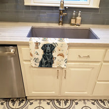 Load image into Gallery viewer, Black Flat-Coated Retriever Coffee Bar Kitchen Towel