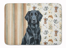 Load image into Gallery viewer, Black Flat-Coated Retriever Coffee Bar Memory Foam Kitchen Mat