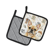 Load image into Gallery viewer, Fawn French Bulldog Coffee Bar Pair of Pot Holders