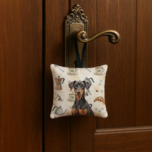 Load image into Gallery viewer, German Pinscher Coffee Bar Hanging Square Fabric Ornament 3.5 × 3.5