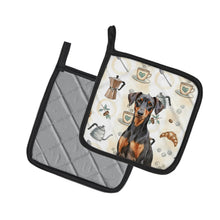 Load image into Gallery viewer, German Pinscher Coffee Bar Pair of Pot Holders