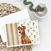 Load image into Gallery viewer, Red German Pinscher Coffee Bar Greeting Cards Pack of 8