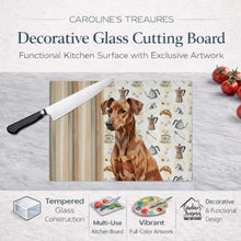 Load image into Gallery viewer, Red German Pinscher Coffee Bar Glass Cutting Board