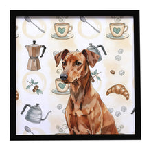Load image into Gallery viewer, Red German Pinscher Coffee Bar Framed Metal Print