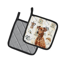 Load image into Gallery viewer, Red German Pinscher Coffee Bar Pair of Pot Holders