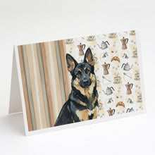 Load image into Gallery viewer, Black and Tan German Shepherd Coffee Bar Greeting Cards Pack of 8