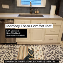 Load image into Gallery viewer, Black and Tan German Shepherd Coffee Bar Memory Foam Kitchen Mat