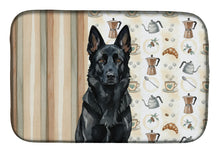 Load image into Gallery viewer, Black German Shepherd Coffee Bar Dish Drying Mat