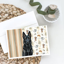 Load image into Gallery viewer, Black German Shepherd Coffee Bar Greeting Cards Pack of 8