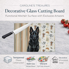 Load image into Gallery viewer, Black German Shepherd Coffee Bar Glass Cutting Board