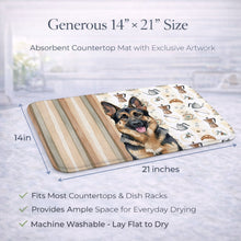 Load image into Gallery viewer, German Shepherd Coffee Bar Dish Drying Mat