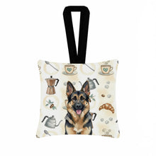 Load image into Gallery viewer, German Shepherd Coffee Bar Hanging Square Fabric Ornament 3.5 × 3.5
