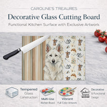 Load image into Gallery viewer, White German Shepherd Coffee Bar Glass Cutting Board