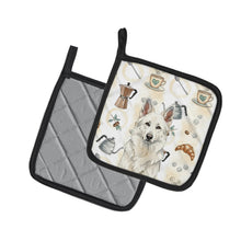 Load image into Gallery viewer, White German Shepherd Coffee Bar Pair of Pot Holders