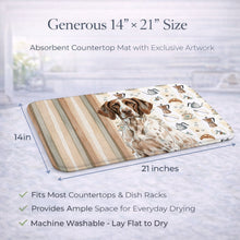 Load image into Gallery viewer, German Shorthaired Pointer Coffee Bar Dish Drying Mat